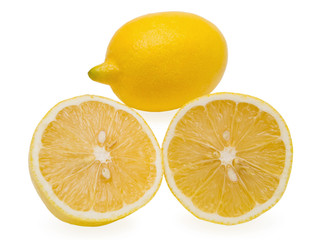 One lemon and two segments of lemon