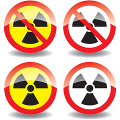 Fototapeta premium Schild Atomkraft - Verbot - Nein - Set