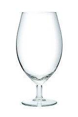 Empty beer glass, isolated on a white background