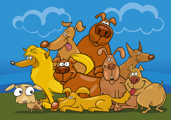 cartoon dogs group