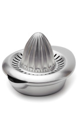 Stainless steel juicer on a white background