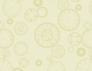 Clocks Background in Light Yellow-Green Colors