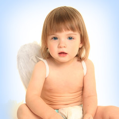 Naklejka premium cute angel on blue