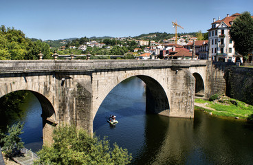 Fototapeta na wymiar Bridge of Amarante over Tamega river, north of Portugal