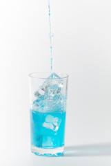 blue splash in glass