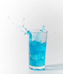 blue splash in glass