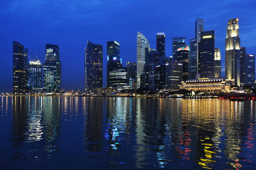 Fototapeta na wymiar Bay of Singapore by night