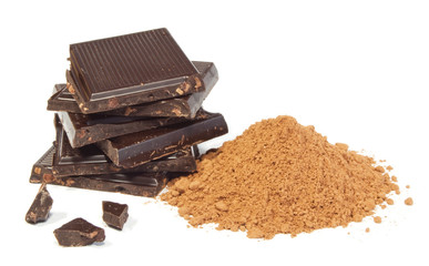 Close up of a chocolate and cocoa