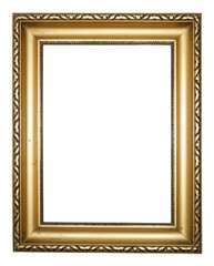 Aged, plated empty picture frame