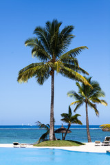 Fototapeta na wymiar Plaża Flic en Flac na Mauritiusie