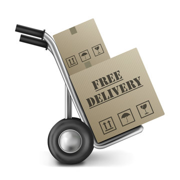 free delivery cardboard box hand truck