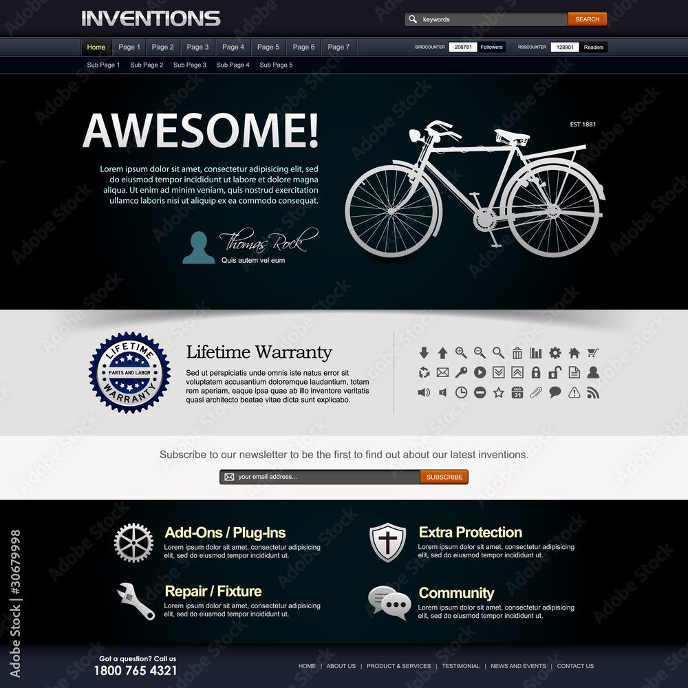 Wall mural web design element template