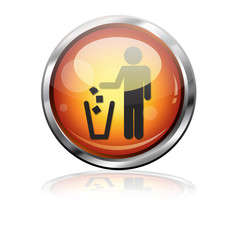 Boton futurista simbolo papelera