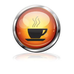 Boton futurista simbolo taza cafe