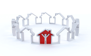 Concept with house shape