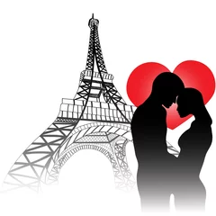 Zelfklevend Fotobehang Liefde in Parijs © laraslk