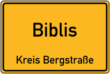 Ortstafel von Biblis