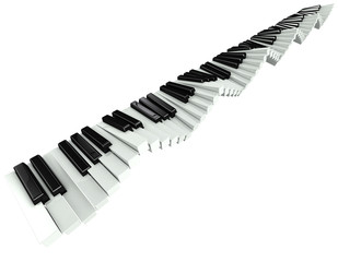 3d Piano keyboard wave