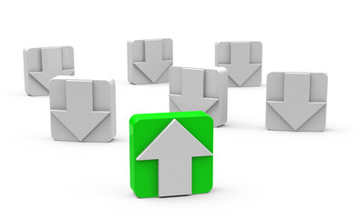 Der grüne Pfeil nach oben