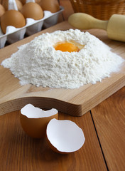 Ingredients for making pasta.