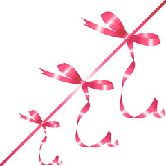 three pink bow on the ribbon