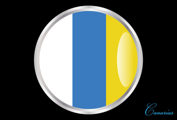 Fototapeta premium Bandera de Canarias en boton