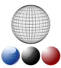 Fototapeta na wymiar Set of colored globes