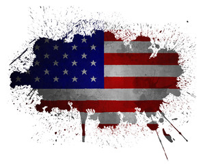 USA grunge flag paint splatter