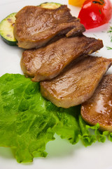 Roast boiled tongue with vegetables