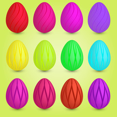 Set of twelve easter eggs