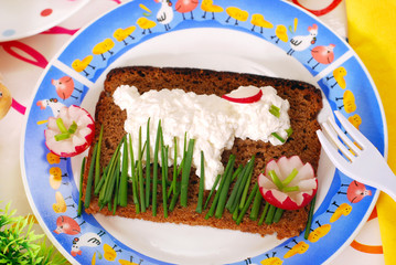 funny easter breakfast for child