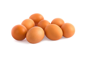 Eggs isolated on white background close up