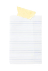 paper in the line with sticky tape