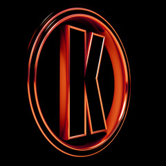 Red metal Font Letter 