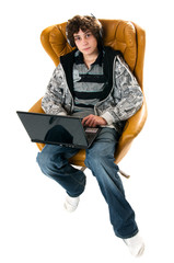 teen using a lap top