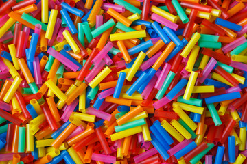 Fototapeta na wymiar colorful of plastic straws