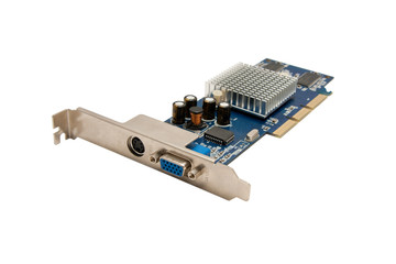 Computer graphic card board on white background