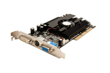 Computer graphic card GPU on white background
