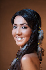 Smiling American Indian woman