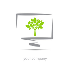 Logo enterprise, green tree # Vector