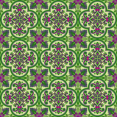 Seamless ornamental oriental pattern vector background