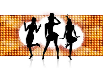 3 danseuses sur fond de lumi&egrave;re