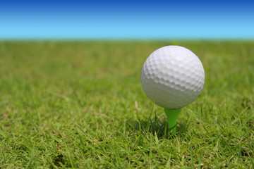 Golf ball on tee