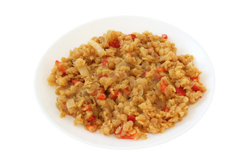 Lentil with red pepper and onion