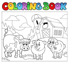 Coloring book with farm animals 3