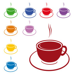 Tasses de café multicolores