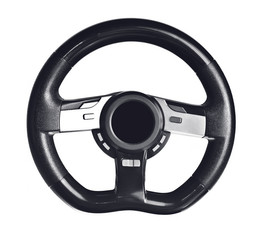 Steering wheel on the white background