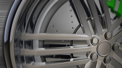 Car wheel 3d abstract background