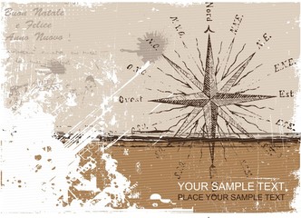 grunge compass poster