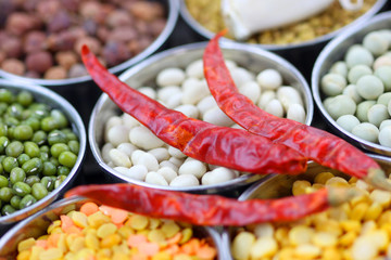 Red peppers and food grains